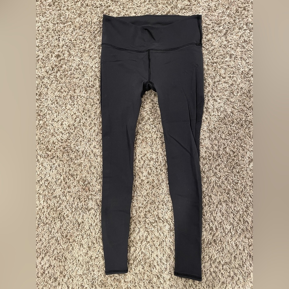 lululemon Black Leggings with mesh siding